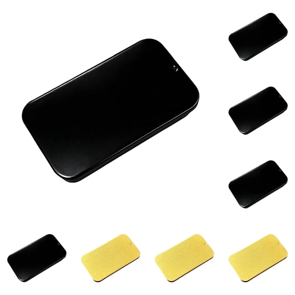 10 Pcs Mini Tin Box Small Tin Containers with Slide Top Lids, Empty Mini Metal Tins with Lids for Storage Candies, Jewelry, Crafts, Pills, 2.36x1.33x0.43 Inch, Black and Gold