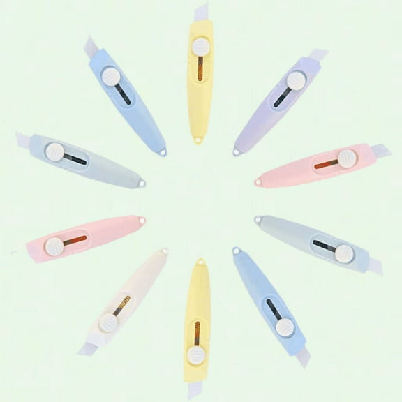 10 Pcs Mini Top Slide Retractable Utility Knife Box Opener Letter Cutter Office School Stationery