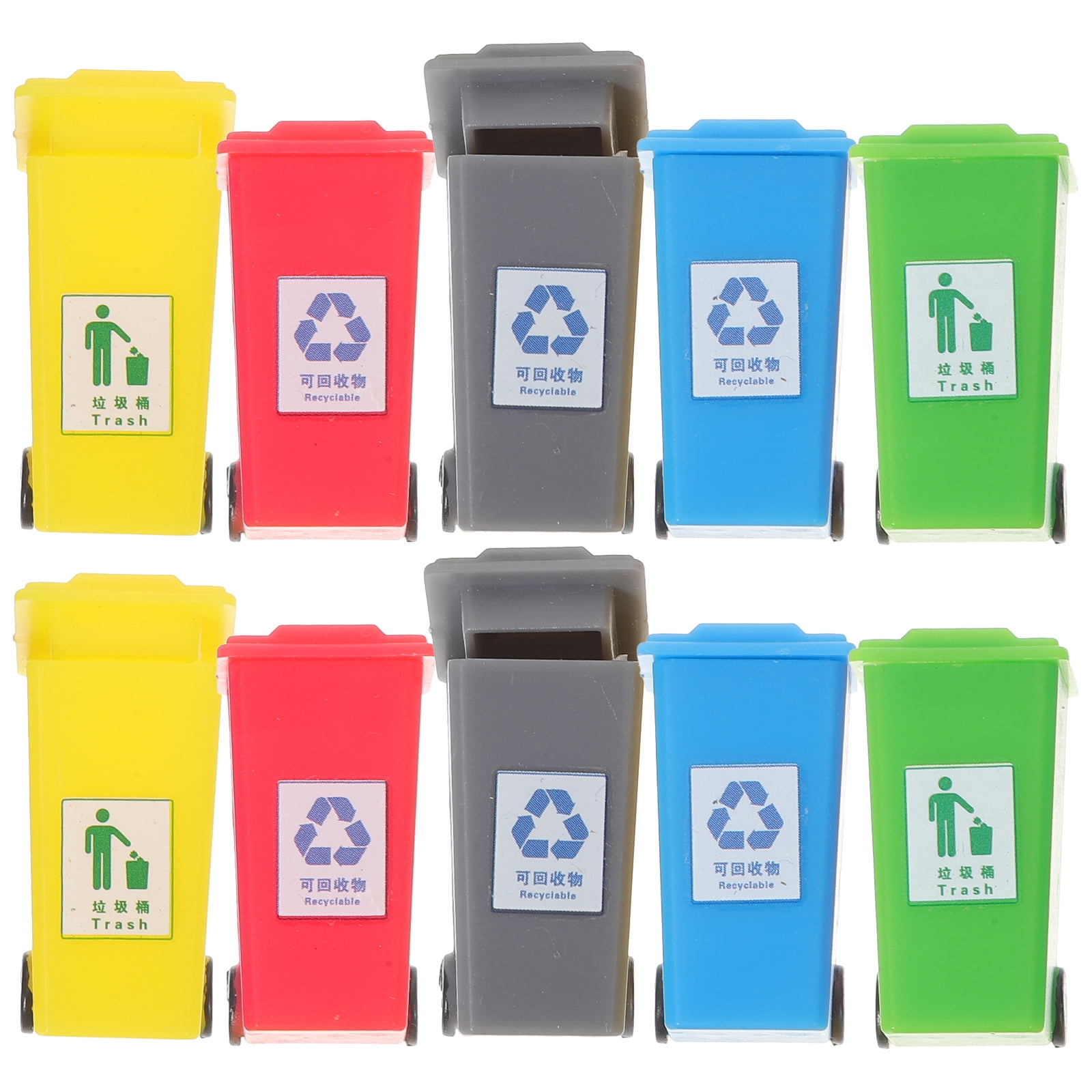 10 Pcs Mini Trash Can Doll House Ornament Garbage Bathroom Waste Bin