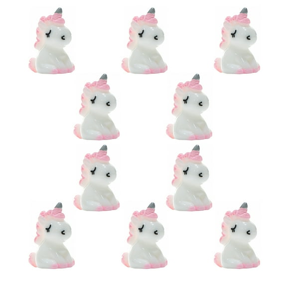 10 Pcs Mini Unicorn Figurines for Landscape Decors Tiny Unicorns Animal Toys Pink