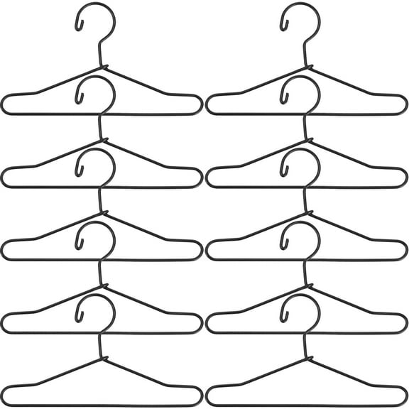 10pcs Metal Mini Clothes Hangers for Mini House Dolls Coat Rack Support