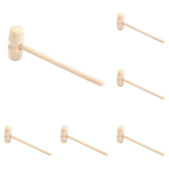 10 Pcs Mini Wooden Mallet Set, Small Hardwood Crab & Lobster Crackers, Mini Wood Hammers for Seafood, Chocolate Breaking, Kids Toys & Party Games