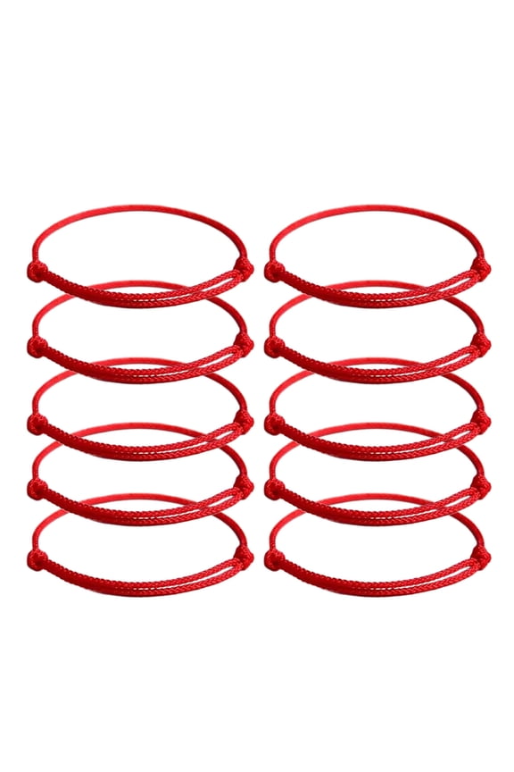 10 Pcs Minimalist DIY Red String Bracelet Adjustable Braid Rope Wristband Couple Jewelry Handmade Woven Bangle Jewelry