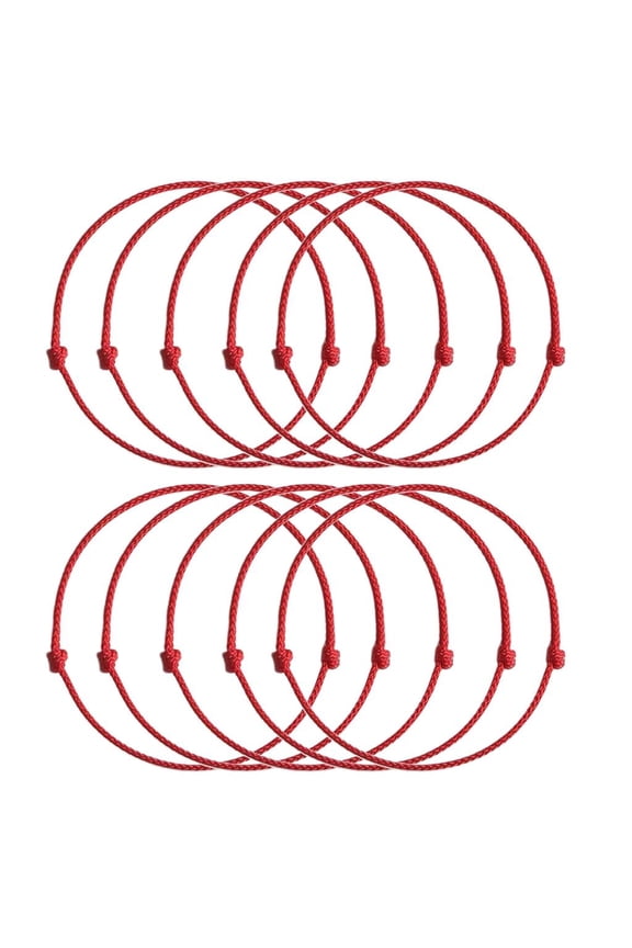 10 Pcs Minimalist Red String Bracelet Adjustable Braid Rope Wristband Couple Jewelry Handmade Woven Bangle Jewelry