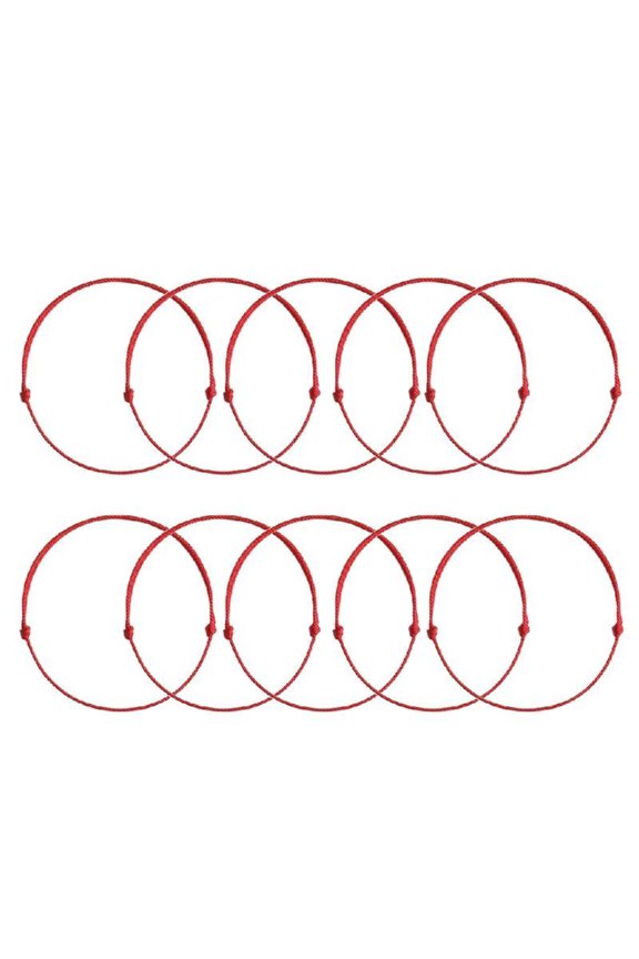 10 Pcs Minimalist Red String Bracelet Adjustable Braid Rope Wristband Jewelry