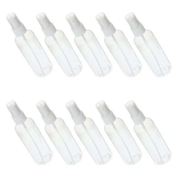 FONDOTIN Portable Mini Spray Bottles White Plastic 10Pcs 5.9X5.9X1.6In
