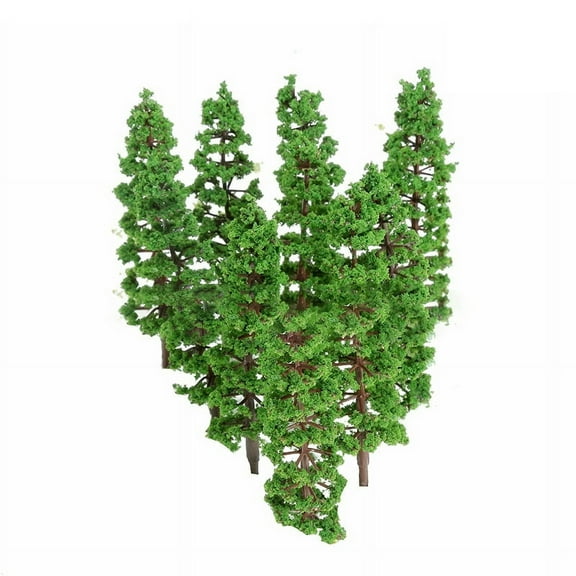 10 Pcs Model Trees 3.54 Inch Mini Diorama Trees Mixed Model Tree Train Trees Miniature Forest Railroad Scenery Pine Trees Architecture Trees for DIY Scenery Landscape, Natural Green 1:100-1:150