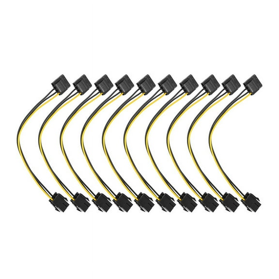 10 Pcs Molex to PCI-E Power Adapter IDE 4Pin 4 Pin Female 6 6Pin Graphics Video Card Converter Cable