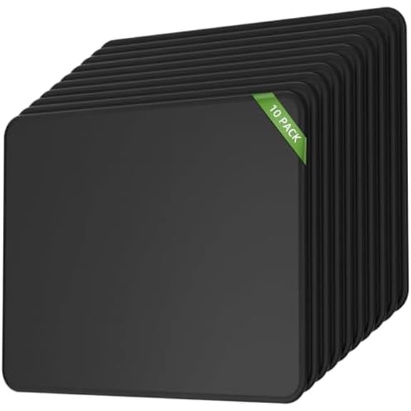 10 Pcs Mouse Pad, [30% Larger] Computer Mouse Pads with Stitched Edges, Black Mousepads Bulk with Non-Slip Rubber Base, Mouse Pad for Computers, Gaming & Home, 11 x 8.5inches, 3 mm Thickness