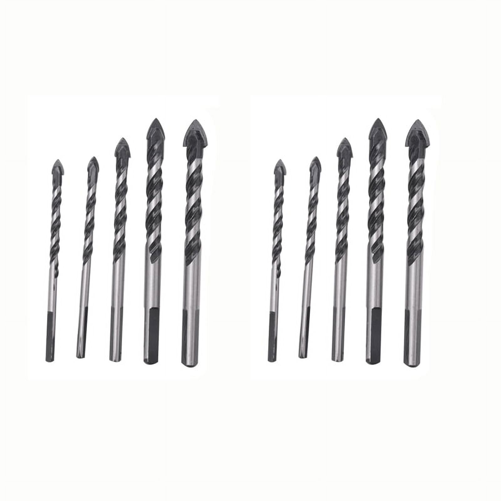 10 Pcs MultiMaterial Drill Bit Set for Tile,Concrete, Brick, Glass