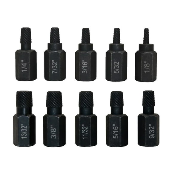 10 Pcs Multi-Splines Screw and Bolt Extractor Drill Bit Set Damaged Screw Remover Easy Out Bolt Extractor Easy to Use