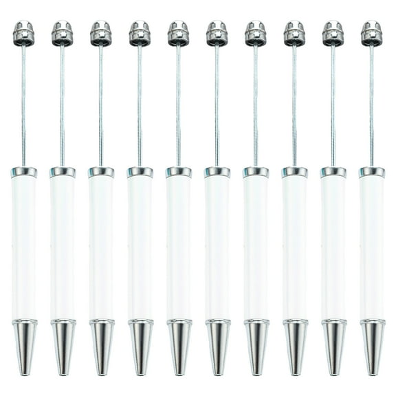 10 Pcs Multicolor Beadable Pen Smooth Writing Pen Bead Pen 1.0mm Beadable Ballpoint Pen Novelty Pen Stationery Supplies