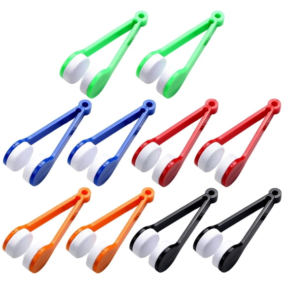 10 Pcs Multicolor Eyeglass Cleaning Brushes, Portable Microfiber Glasses Cleaner with Clip, ABS Handle for Cleaning Lenses, Removing Fingerprints & Oils, 2.8 x 0.8 x 1 in / 7 x 2 x 2.5 cm