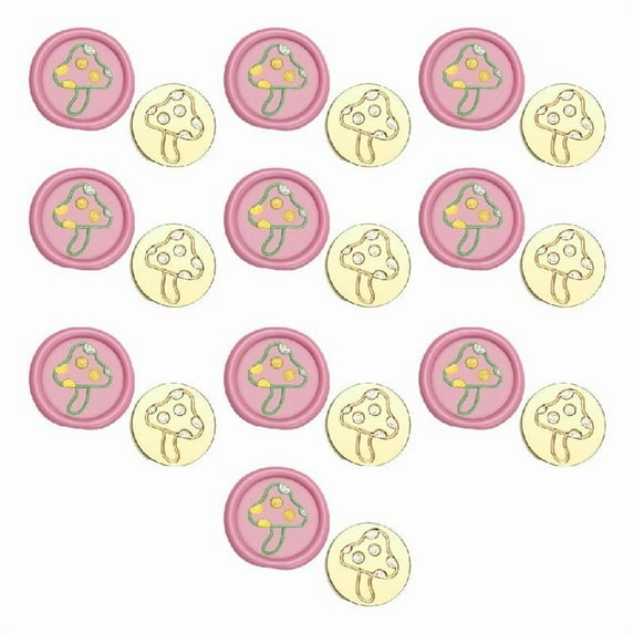 10 Pcs Mushroom Wax Seal Stamp Plant Series Sealing Wax Stamp for Photo Card