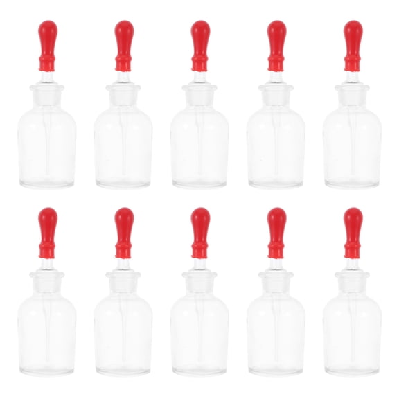 DINHEAROM liquid dropper Clear Dropper Bottle Transparent Scientists Travel 10pcs