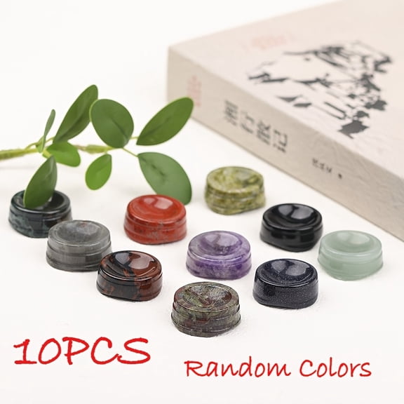 10 Pcs Natural Stone Crystal Ball Holders,Multicolor Polished Mini Gemstone Base Display Stands for Crystal Sphere Egg Gemstone Collection Lucky Stone Gifts Home Wedding Centerpiece Decor