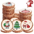 thumbnail image 1 of 10 Pcs Natural Wood Slices, Unfinished Predrilled Blank Craft Wood Kit, Wooden Circles with Pre-drilled Hole for Crafts Christmas Ornaments DIY Arts Wedding Party Decorations Gifts(2.4-2.8 Inches), 1 of 8