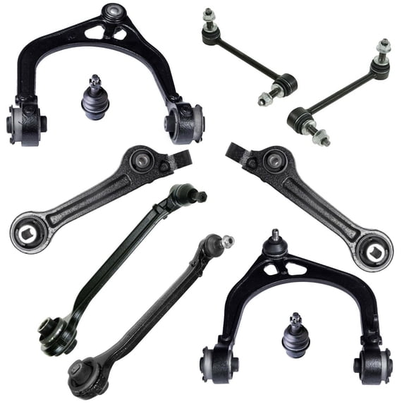 10 Pcs New Steering & Suspension Kit Front Lower & Upper Control Arm, Sway Bar Link Lower Ball Joints Only RWD