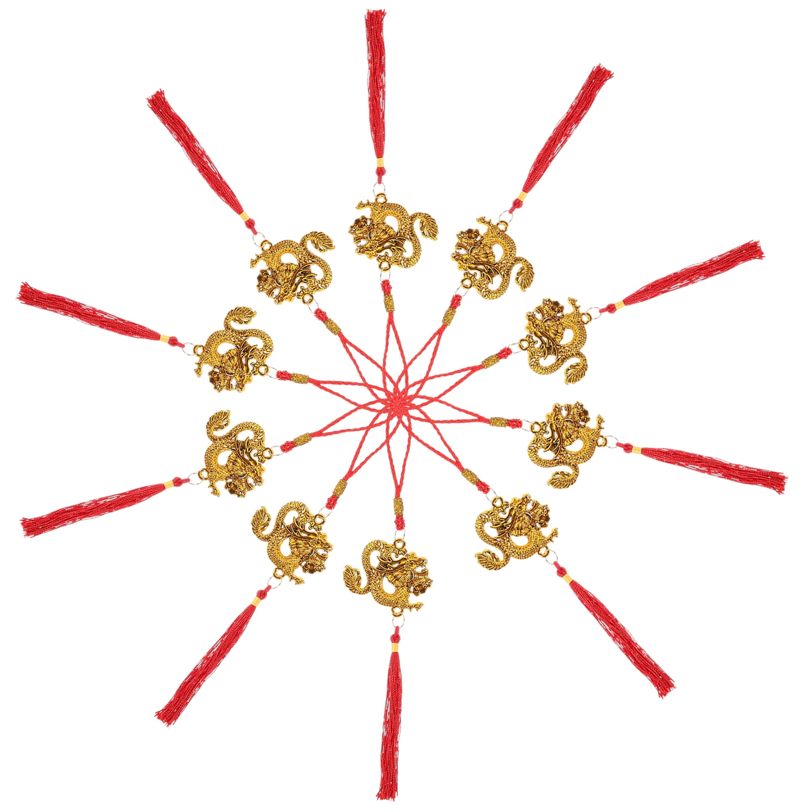 10 Pcs New Year Decoration Chinese Decorations Dragon Tassel Ornament