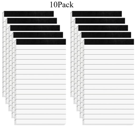 10 Pcs Note Pad Refills, 3 x 5 Inch College Ruled Lined Paper, White Small Memo Notebooks, 30 Sheets Per Pad