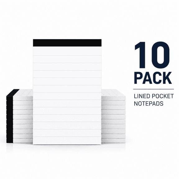 TAVENE 10 Pcs Note Pads Refills 3 x 5 inches Memo Small Notebook Writing Pads with 30 Sheets Each Pad College Ruled Lined Paper NotePads White