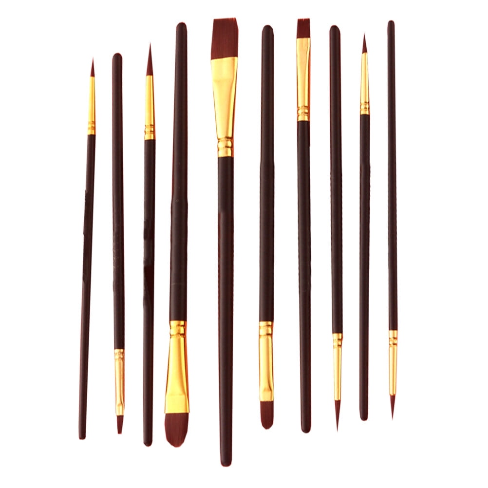 10 Pcs Nylon Hair Paint Brushes Artist Drawing Brushes Watercolor Painting Brush