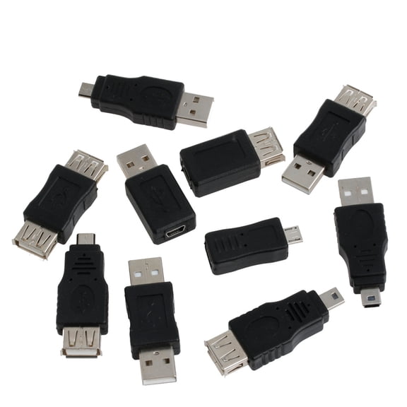 10 Pack OTG Adapter 5 pin F/for M Mini Changer Converter USB Male to Female Micro USB Connector Assortment Kit Durable