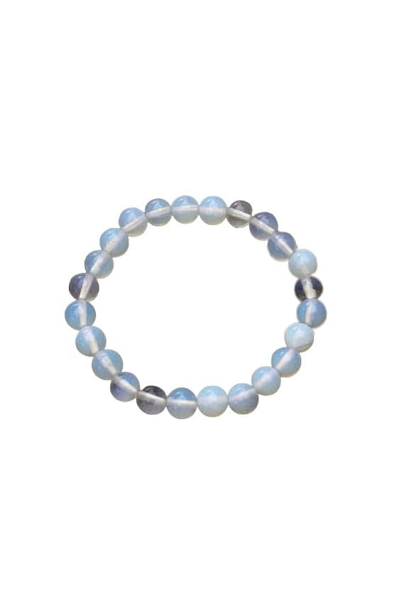 10 Pcs Opalite Crystal Bead Bracelet 8mm, Genuine Opalite Stretch Gemstone Bracelet, Healing Crystal Bracelet, Gift for Men & Women