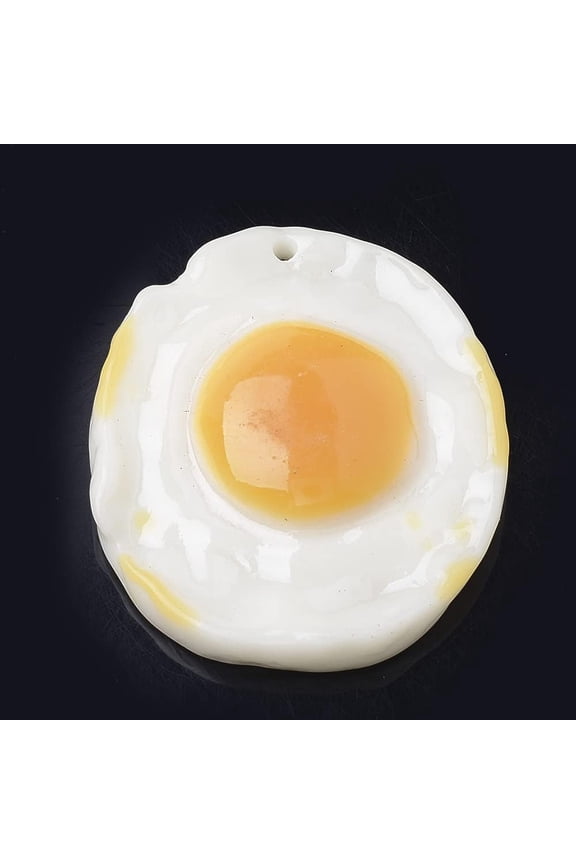 10 Pcs Orange Resin Egg Pendants Fried Egg/Poached Egg Jewelry Findings Orange Pendants Accessory