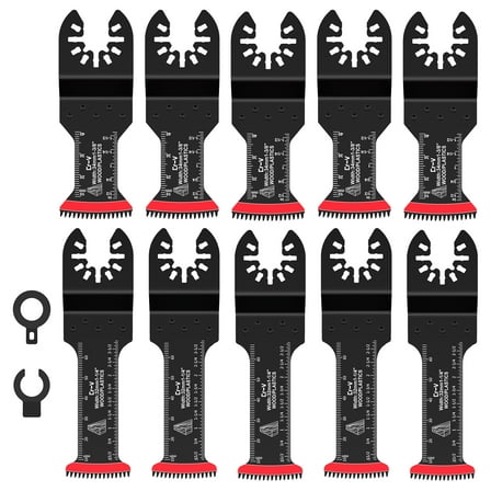 10 Pcs Oscillating Saw Blade Multipurpose Oscillating Cutter Kit Universal Multi Tool Blade Kit for Cutting Wood and Plastic
