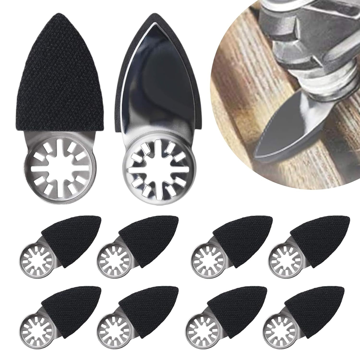 10 Pcs Oscillating Tool Sanding Pad Triangular Finger Sanding Pads 10 Pcs Oscillating Tool Sanding Pad Triangular Finger Sanding Pads