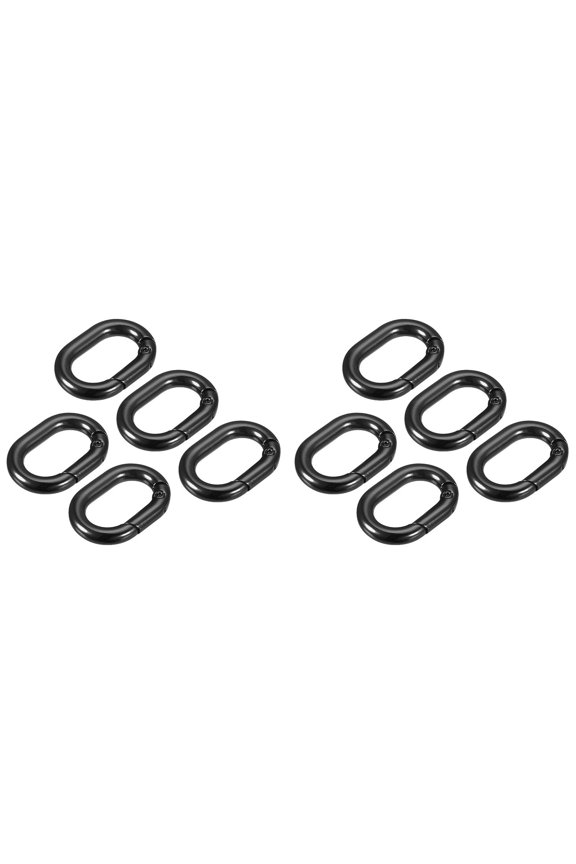10 Pcs Oval Spring Ring Clips 1.38 Inch, Metal Keyring Purse Clip Heavy Duty Spring Snap Hook, Opening O Ring Carabiner for Keychains Backpacks Keys Bags, Keychain Accessories, Keychains