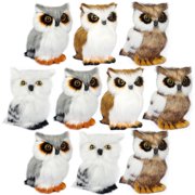 10 piece set of 3.2-inch simulated soft owl plush toys - Children/Adults Halloween Christmas decorations, holiday decorations, and birthday party gifts