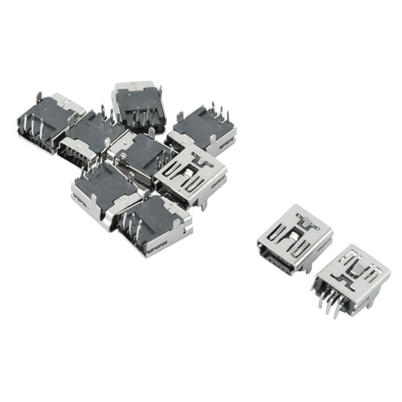 10 Pcs PC Computer Mini USB B Type Female Port Jack Connector 5 Pin PCB Socket
