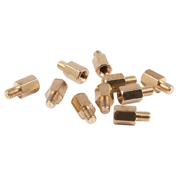 10 Pcs PC PCB Motherboard Brass Standoff Hexagonal M3 6+4mm