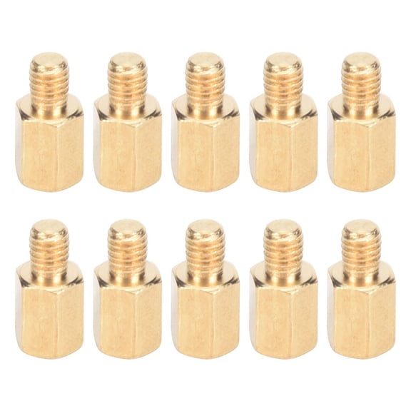 10 Pcs PC PCB Motherboard Brass Standoff Hexagonal Spacer M3 6+4mm