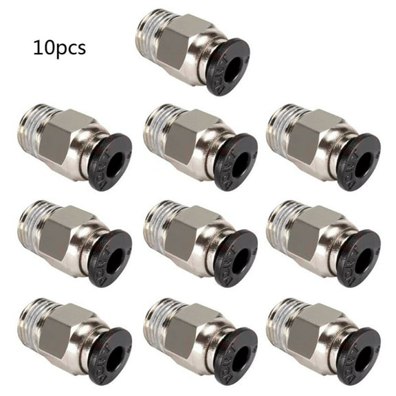 10 Pcs PC4-M6/M10 Male Thread Straight Pneumatic Fitting Quick Push to Connect Fitting 3D Printer Extruder Parts