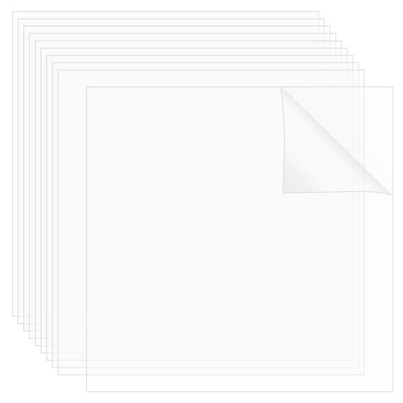 10 Pcs PET Clear Sheets 0.5mm Thick Clear Plastic Cast Flexible Sheet Panels for Crafting Projects Replacement Picture Frame Glass Square
