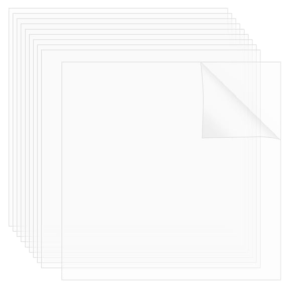 10 Pcs PET Clear Sheets 0.5mm Thick Clear Plastic Cast Flexible Sheet Panels for Crafting Projects Replacement Picture Frame Glass Square