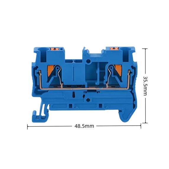 10 Pcs PT2.5 800V DIN Rail Mount Terminal Block, Screw-Type Terminal Block, Suitable for Industrial Distribution Boxes, Power Systems, Home and Outdoor Electrical Wiring