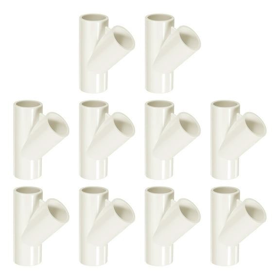 10Pcs Fitting, 3 Way 45 Degree Fitting 20mm Connectors Elbow Pipe Fittings Coupling Furniture Corner Connector for DIY Garden Support Structure, White