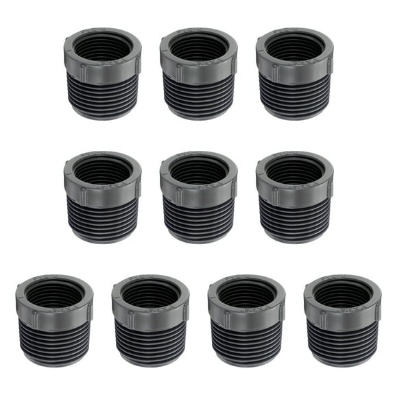 10Pcs Reducer Bushing G1" Male Thread to G3/4" Female Thread, Grey