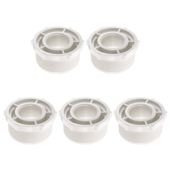 10Pcs Reducer Bushing G2" Male Thread to G1" Female Thread, White