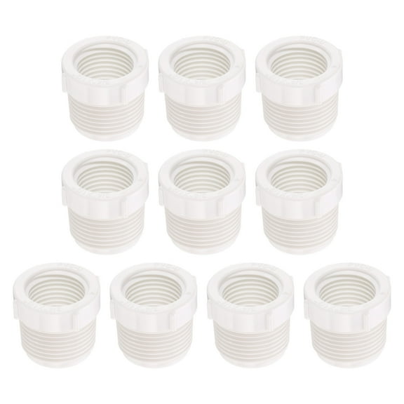 10Pcs Reducer Bushing G3/4" Male Thread to G1/2" Female Thread, White