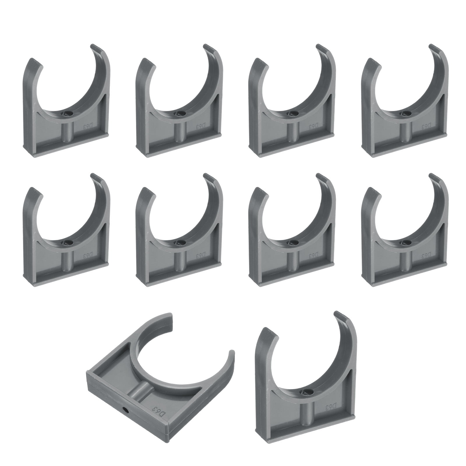 10Pcs Water Pipe Clamps Clips, U-Shaped Water Pipe Buckles Pipe Tubing Clamps for 2.5" OD TV Trays Pipe Tubing Hose Hanger Support Tubing, Grey