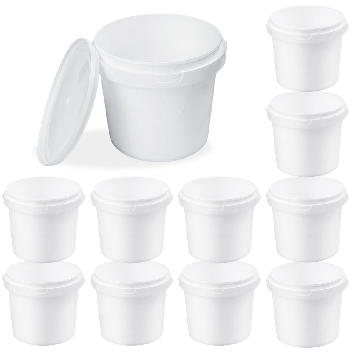 10 Pcs Paint Buckets with Lids and Handles 2 Quart Paint Cans (for ...