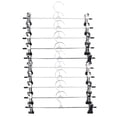 10 Pcs Pants Hanger with 2-Adjustable Clip Stainless Steel Laundry ...