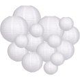 thumbnail image 1 of 10 Pcs Paper Lanterns Decorations, Round Paper Hanging Decorations Party Ball Lanterns Lamps for Wedding Birthday Home Decor, Size of 4, 6, 8, 10, 12 Inches (White), 1 of 7