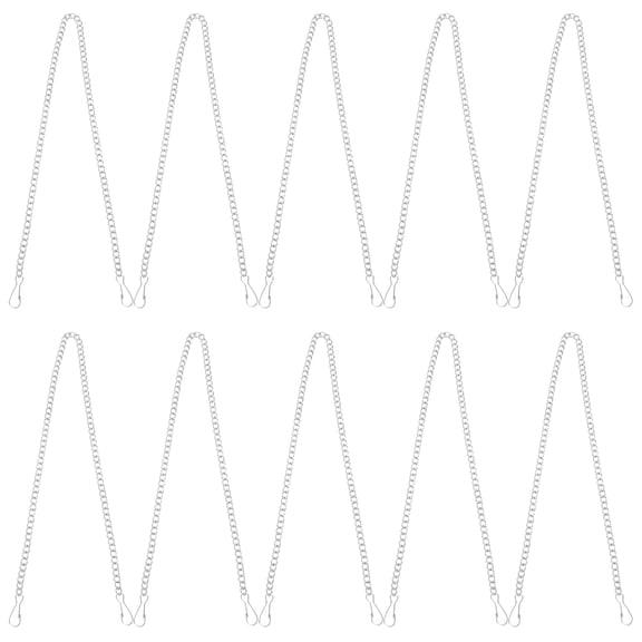 10 Pcs Parking Space Plate Hanging Chain Bird Feeder Chain Ceiling Fan Silver