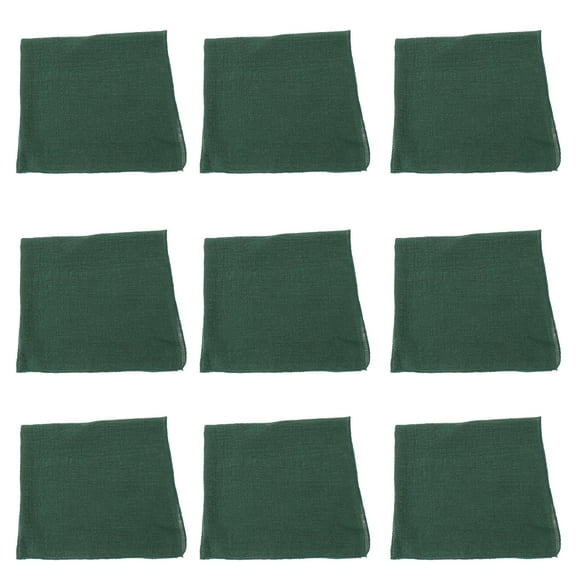 FENGGUIQU 10pcs Green Cotton Linen Table Napkins Washable Decorative Elegant